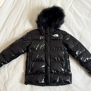 EUC Northface Girls Shiny Puffy Filles Warm Coat